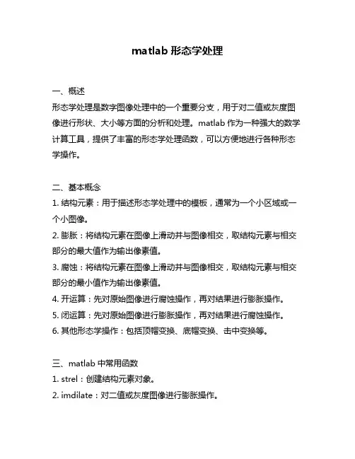 matlab形态学处理