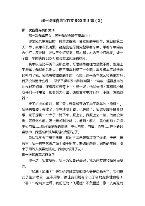 那一次我真高兴作文500字8篇（2）