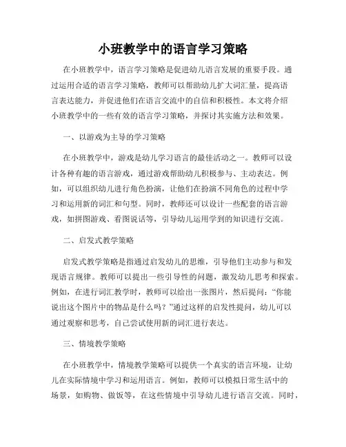 小班教学中的语言学习策略