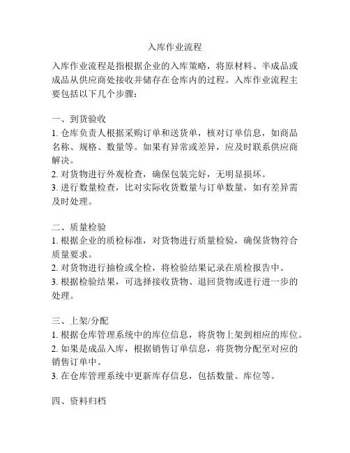 入库作业流程