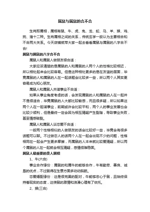 属鼠与属鼠的合不合