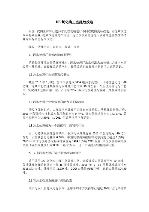 DE氧化沟工艺提效改造