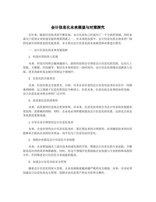 会计信息化未来展望与对策探究