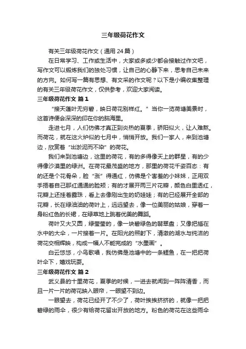 有关三年级荷花作文（通用24篇）