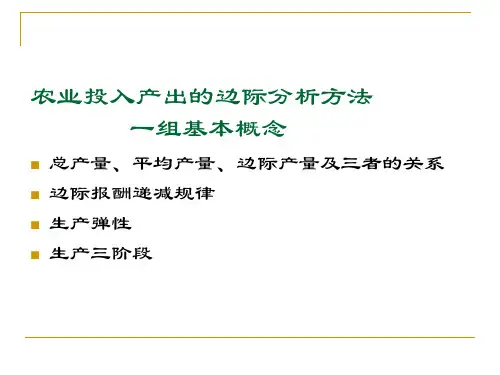 投入产出的边际分析方法