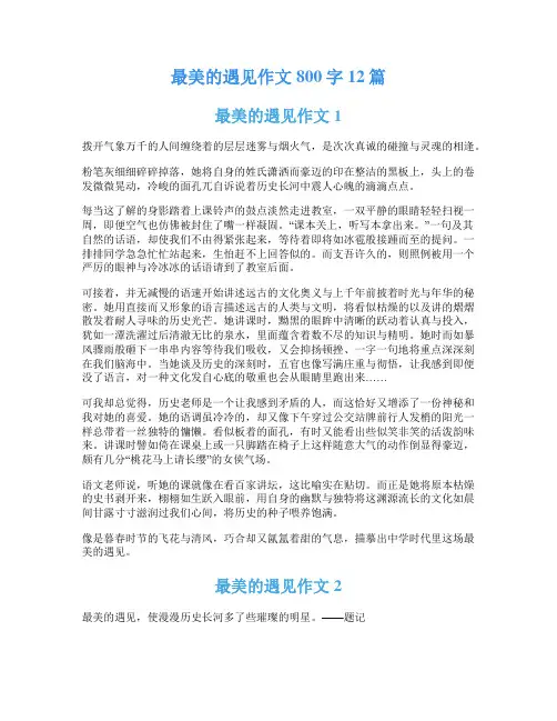 最美的遇见作文800字12篇