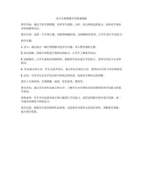 高中生物图像手绘教案模板