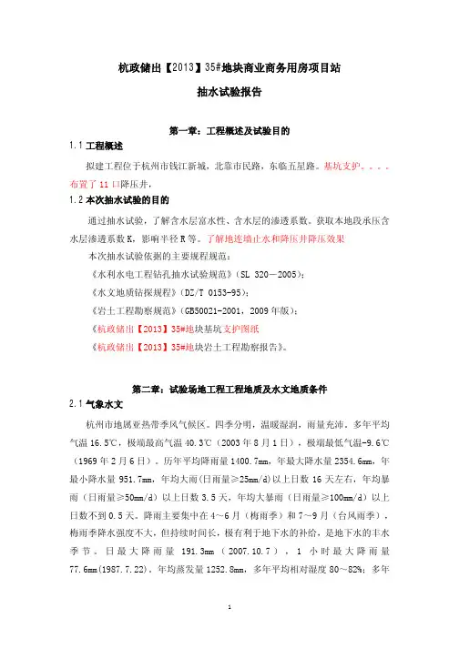 抽水试验报告 