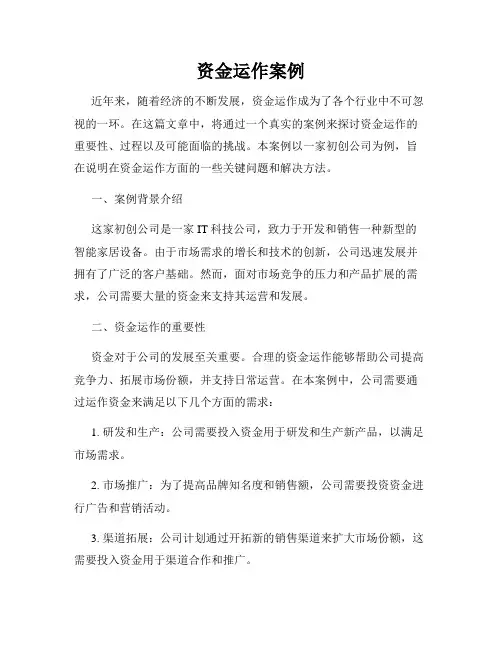资金运作案例