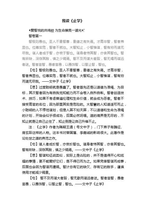 我读《止学》