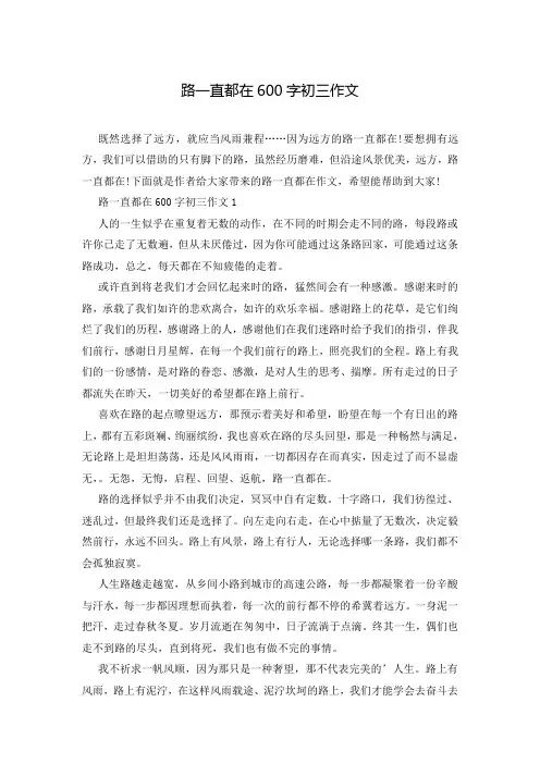 路一直都在600字初三作文