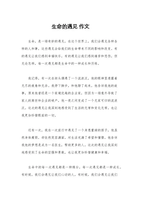 生命的遇见 作文