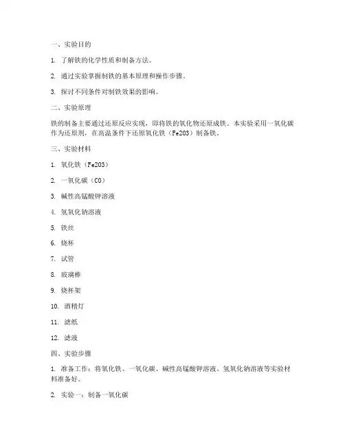 制铁的实验报告
