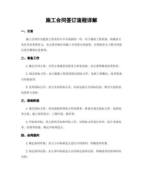 施工合同签订流程详解