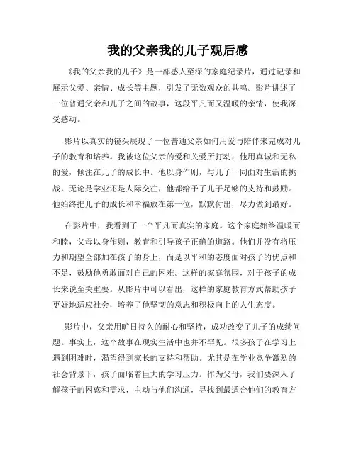 我的父亲我的儿子观后感