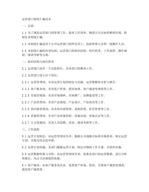 运营部门制度汇编范本
