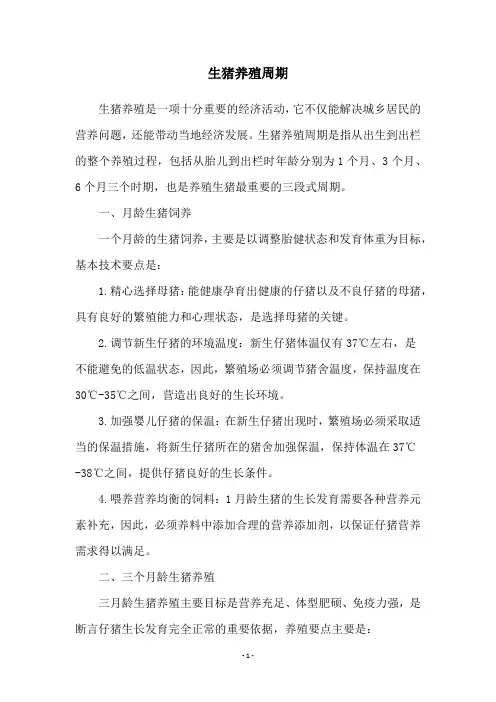 生猪养殖周期