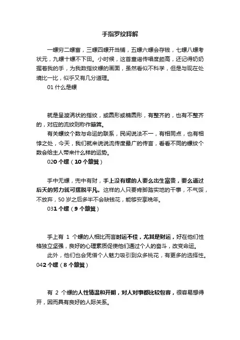 手指罗纹释解
