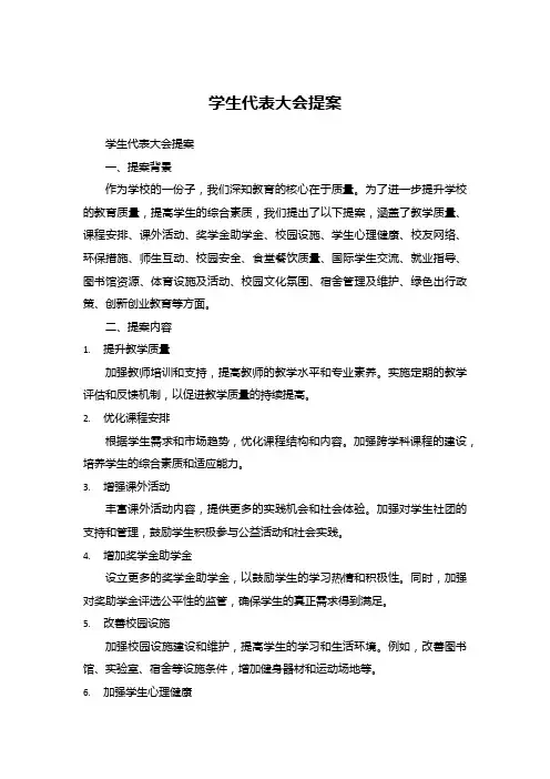 学生代表大会提案 