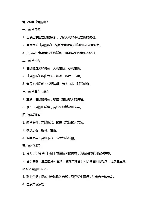 音乐教案《音阶歌》