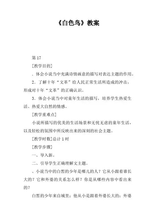 《白色鸟》教案