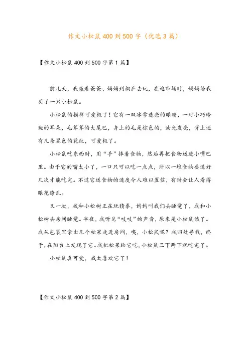 作文小松鼠400到500字(优选3篇)