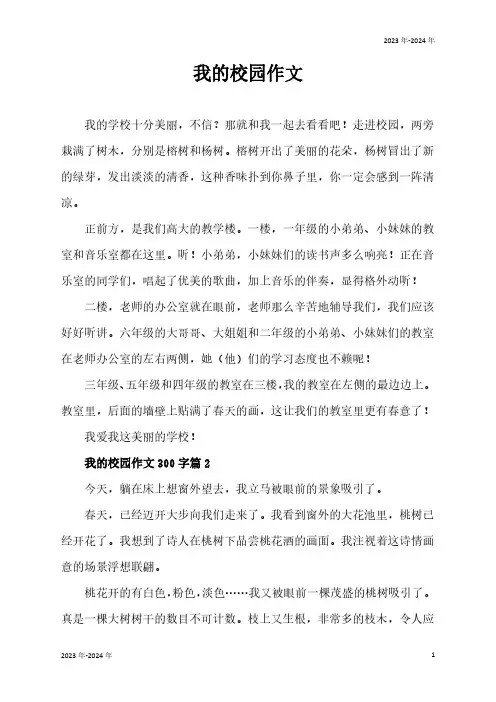 我的校园作文范文300字(完美版)