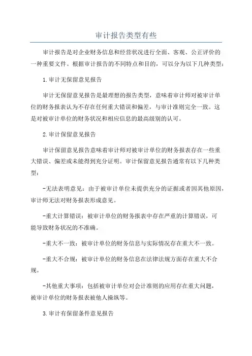 审计报告类型有些