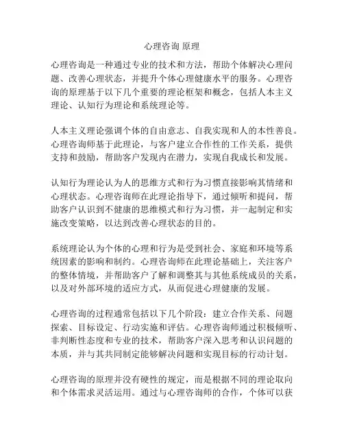 心理咨询 原理