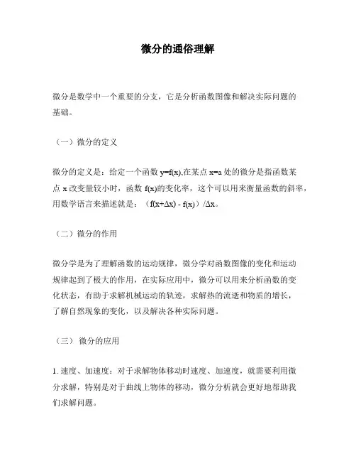 微分的通俗理解