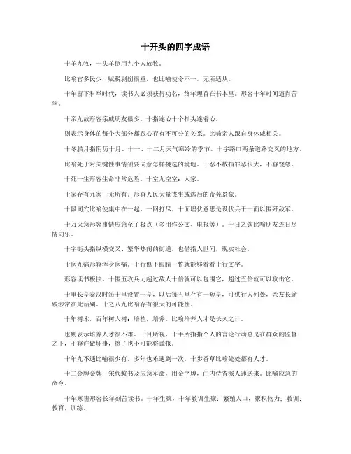 十开头的四字成语