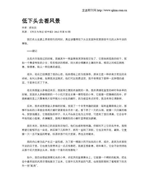 低下头去看风景