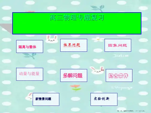 2022高三物理 临界与极值问题专题复习(22)课件2