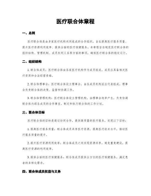 医疗联合体章程