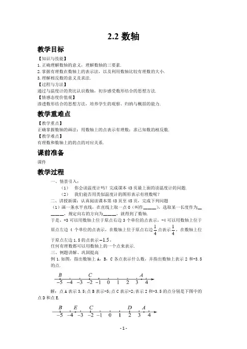 2.2 数轴(教学设计——精品教案)
