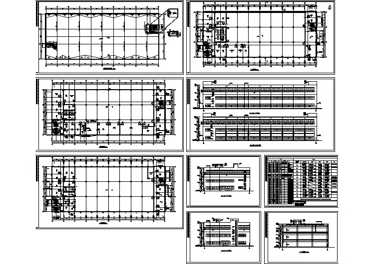 三层高装配车间建筑施工设计cad图纸