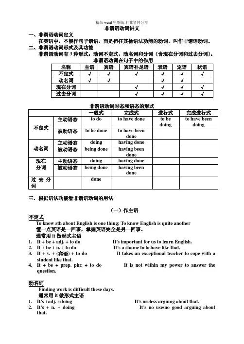非谓语动词讲义