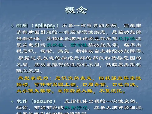 癫痫的发作种类ppt课件