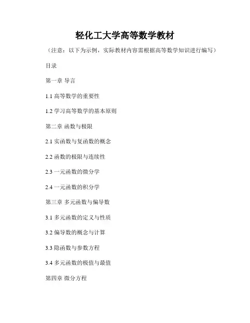 轻化工大学高等数学教材