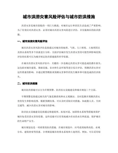 城市洪涝灾害风险评估与城市防洪措施