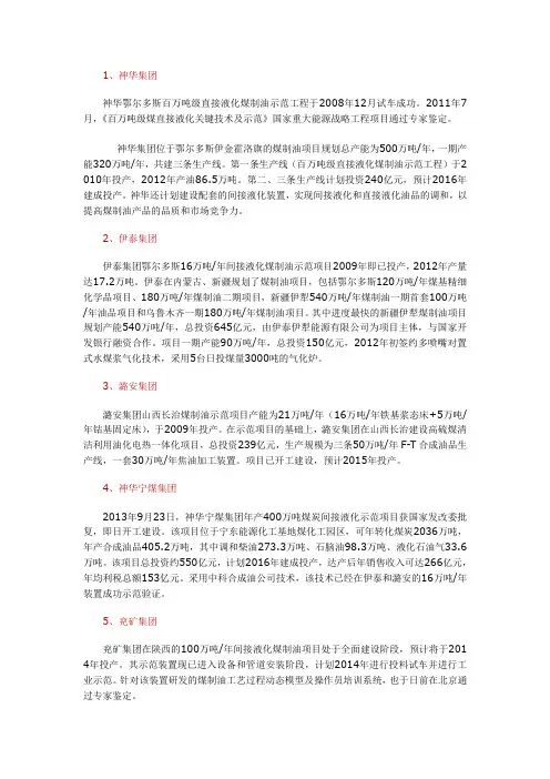 煤制油