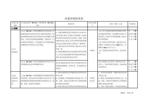 214-218机动车检测机构内部审核检查表