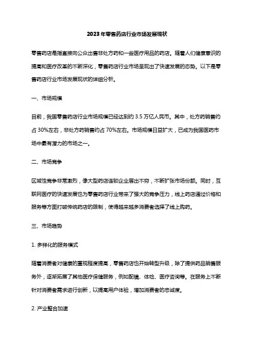 2023年零售药店行业市场发展现状
