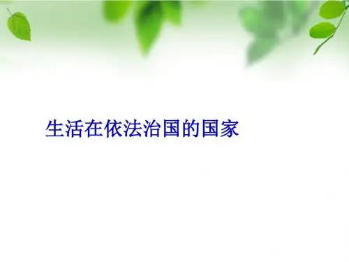 2017年中考政治复习：生活在依法治国的国家 (共15张PPT)