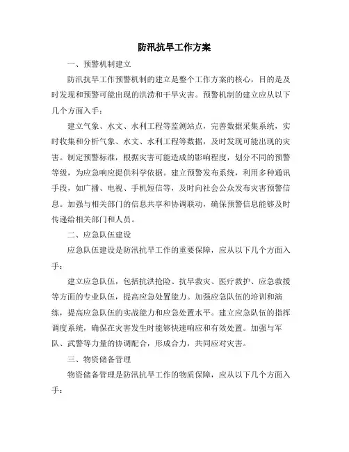 防汛抗旱工作方案