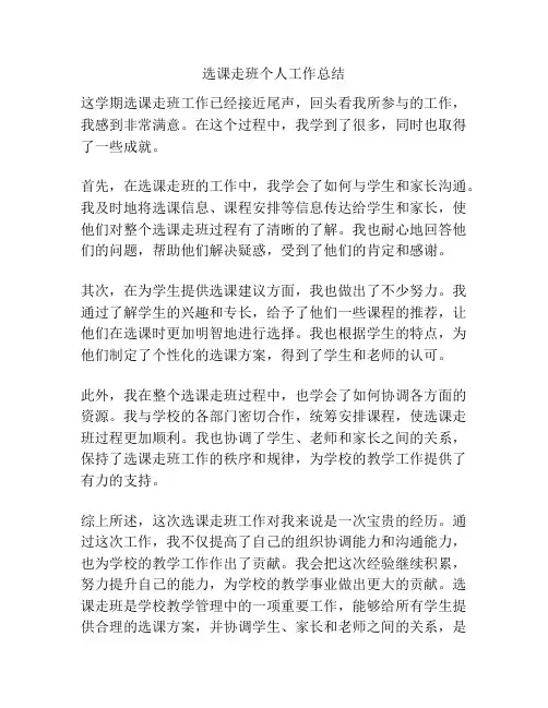 选课走班个人工作总结