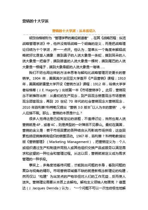 营销的十大学派
