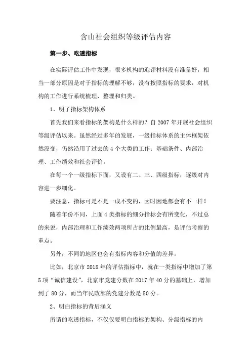 含山社会组织等级评估内容