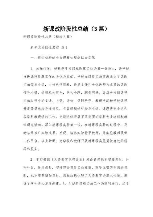 新课改阶段性总结(3篇)