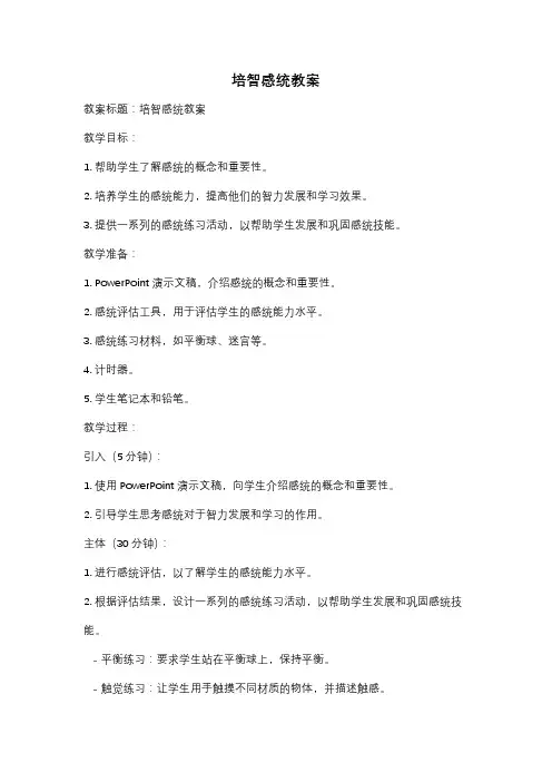 培智感统教案